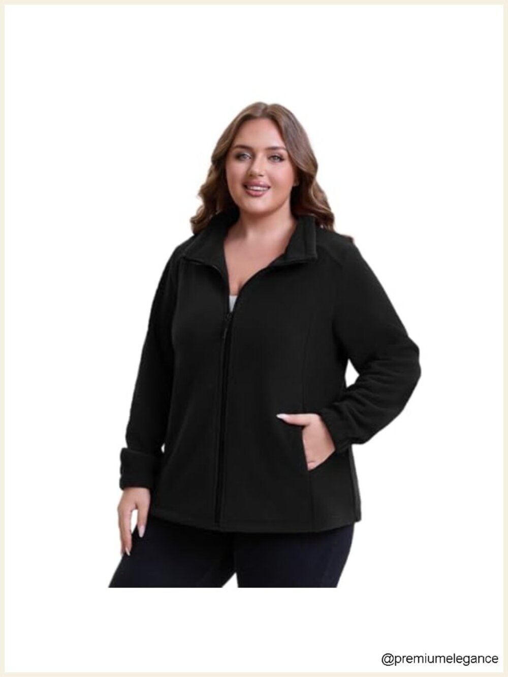 Plus Size Fleece Jacket Zip Up Lightweight Soft Polar Fleece Jacket